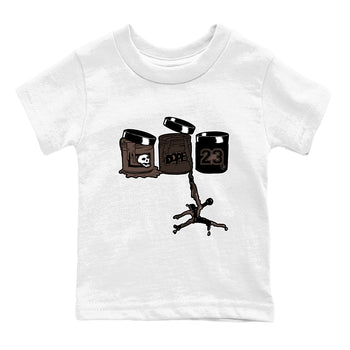 AJ1 Travis Scott Velvet Brown and Dark Mocha shirts to match jordans Jordan Paint sneaker match tees 1s Travis Scott Velvet Brown match shoes to clothes SNRT Sneaker Tees Youth Baby White 2 tee