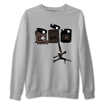AJ1 Travis Scott Velvet Brown and Dark Mocha shirts to match jordans Jordan Paint sneaker match tees 1s Travis Scott Velvet Brown match shoes to clothes SNRT Sneaker Tees unisex cotton Heather Grey 2 shirts