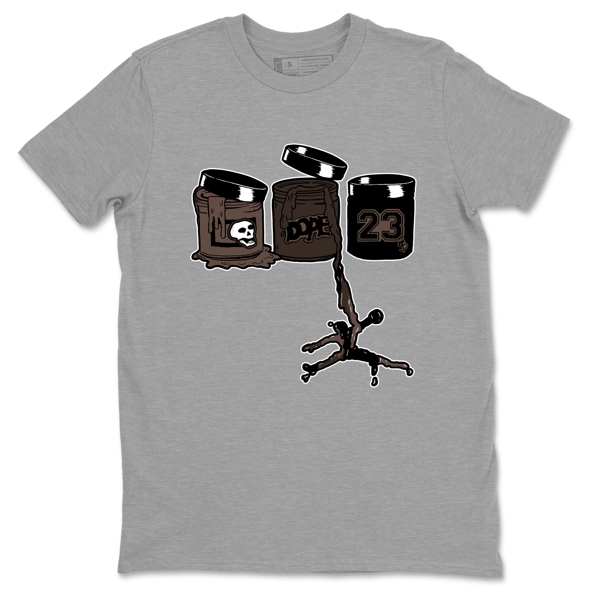 AJ1 Travis Scott Velvet Brown and Dark Mocha shirts to match jordans Jordan Paint sneaker match tees 1s Travis Scott Velvet Brown match shoes to clothes SNRT Sneaker Tees unisex cotton Heather Grey 2 shirts