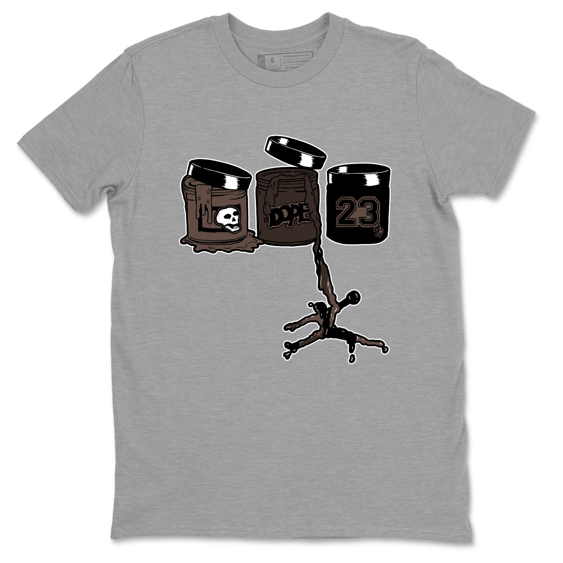 AJ1 Travis Scott Velvet Brown and Dark Mocha shirts to match jordans Jordan Paint sneaker match tees 1s Travis Scott Velvet Brown match shoes to clothes SNRT Sneaker Tees unisex cotton Heather Grey 2 shirts