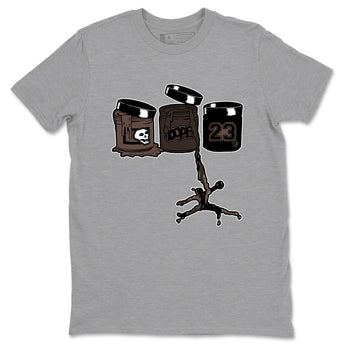 AJ1 Travis Scott Velvet Brown and Dark Mocha shirts to match jordans Jordan Paint sneaker match tees 1s Travis Scott Velvet Brown match shoes to clothes SNRT Sneaker Tees unisex cotton Heather Grey 2 shirts