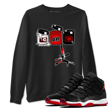 11s Bred Velvet shirts to match jordans Jordan Paint sneaker match tees Air Jordan 11 Retro Bred Velvet match shoes to clothes SNRT Sneaker Tees unisex cotton Black 1 shirts
