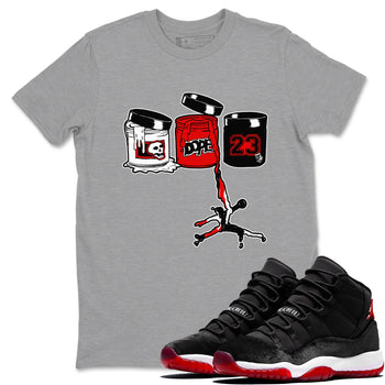 11s Bred Velvet shirts to match jordans Jordan Paint sneaker match tees Air Jordan 11 Retro Bred Velvet match shoes to clothes SNRT Sneaker Tees unisex cotton Heather Grey 1 shirts