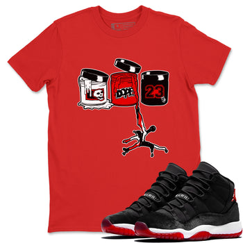 11s Bred Velvet shirts to match jordans Jordan Paint sneaker match tees Air Jordan 11 Retro Bred Velvet match shoes to clothes SNRT Sneaker Tees unisex cotton Red 1 shirts