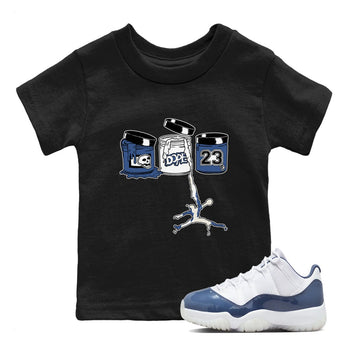11s Diffused Blue Shirts To Match Jordans Jordan Paint sneaker match tees Air Jordan 11 Diffused Blue Tee SNRT Sneaker Release Tees Youth Baby Black 1 crew neck shirts