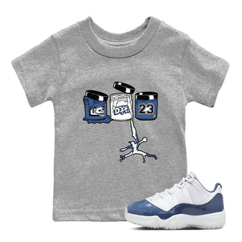 11s Diffused Blue Shirts To Match Jordans Jordan Paint sneaker match tees Air Jordan 11 Diffused Blue Tee SNRT Sneaker Release Tees Youth Baby Heather Grey 1 crew neck shirts