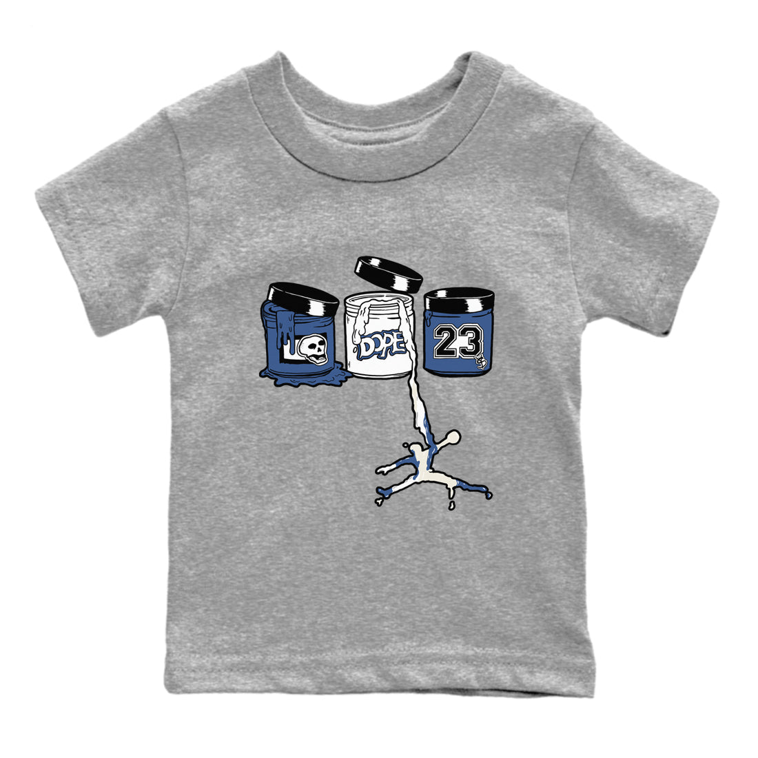 11s Diffused Blue Shirts To Match Jordans Jordan Paint sneaker match tees Air Jordan 11 Diffused Blue Tee SNRT Sneaker Release Tees Youth Baby Heather Grey 2 crew neck shirts