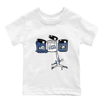11s Diffused Blue Shirts To Match Jordans Jordan Paint sneaker match tees Air Jordan 11 Diffused Blue Tee SNRT Sneaker Release Tees Youth Baby White 2 crew neck shirts