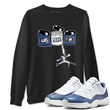 11s Diffused Blue Shirts To Match Jordans Jordan Paint sneaker match tees Air Jordan 11 Diffused Blue Tee SNRT Sneaker Release Tees unisex cotton Black 1 crew neck shirts