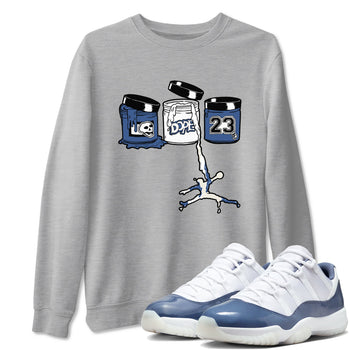 11s Diffused Blue Shirts To Match Jordans Jordan Paint sneaker match tees Air Jordan 11 Diffused Blue Tee SNRT Sneaker Release Tees unisex cotton Heather Grey 1 crew neck shirts