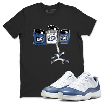 11s Diffused Blue Shirts To Match Jordans Jordan Paint sneaker match tees Air Jordan 11 Diffused Blue Tee SNRT Sneaker Release Tees unisex cotton Black 1 crew neck shirts