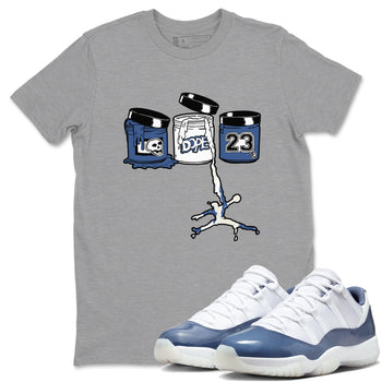 11s Diffused Blue Shirts To Match Jordans Jordan Paint sneaker match tees Air Jordan 11 Diffused Blue Tee SNRT Sneaker Release Tees unisex cotton Heather Grey 1 crew neck shirts
