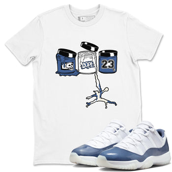 11s Diffused Blue Shirts To Match Jordans Jordan Paint sneaker match tees Air Jordan 11 Diffused Blue Tee SNRT Sneaker Release Tees unisex cotton White 1 crew neck shirts