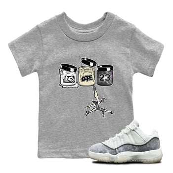 11s Year Of The Snake shirts to match jordans  Jordan Paint shirts to match jordans Air Jordan 11 Retro Low Year Of The Snake match shoes to clothes SNRT Sneaker Tees Youth Baby Heather Grey 1 tee