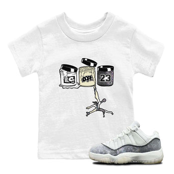 11s Year Of The Snake shirts to match jordans  Jordan Paint shirts to match jordans Air Jordan 11 Retro Low Year Of The Snake match shoes to clothes SNRT Sneaker Tees Youth Baby White 1 tee