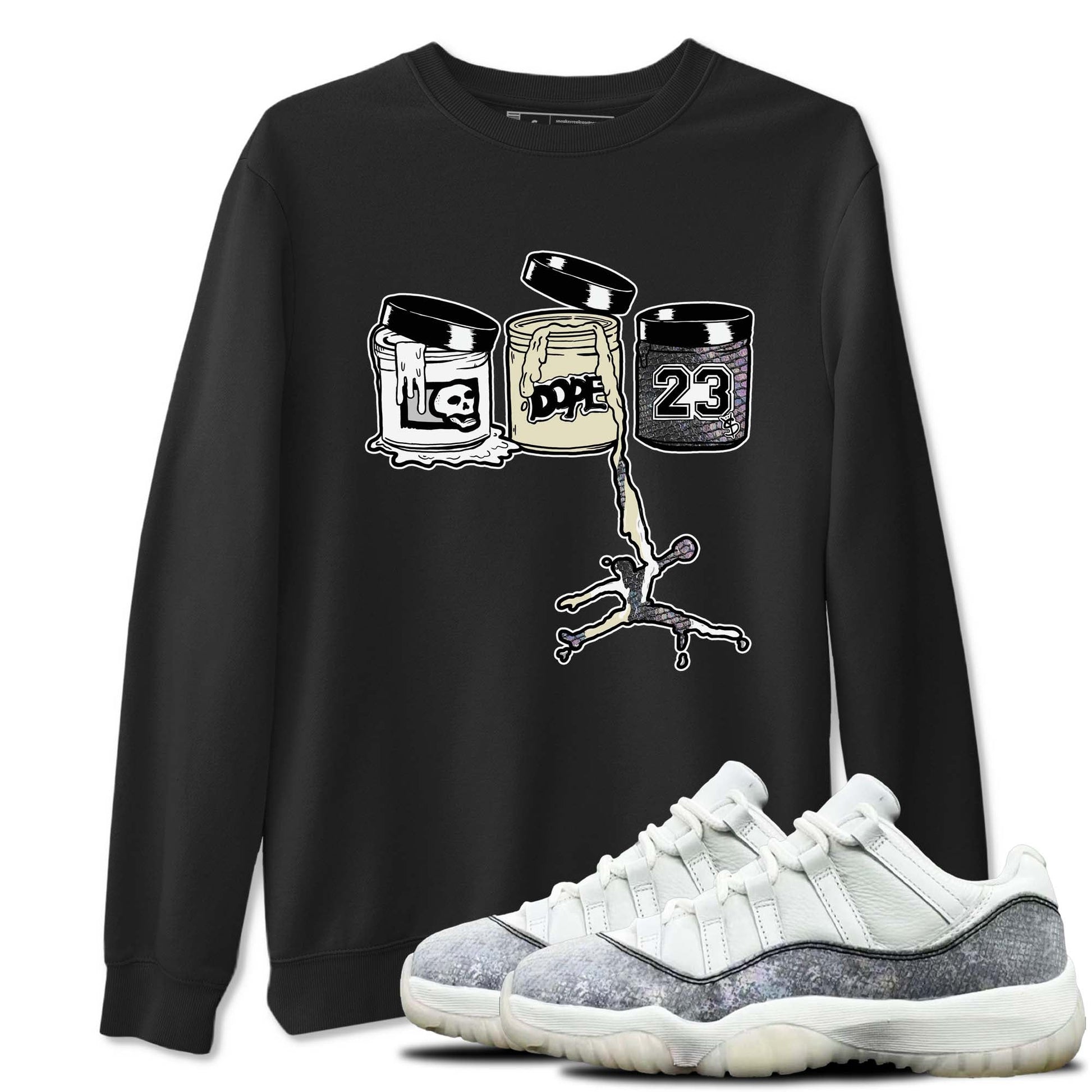11s Year Of The Snake shirts to match jordans  Jordan Paint shirts to match jordans Air Jordan 11 Retro Low Year Of The Snake match shoes to clothes SNRT Sneaker Tees unisex cotton Black 1 shirts