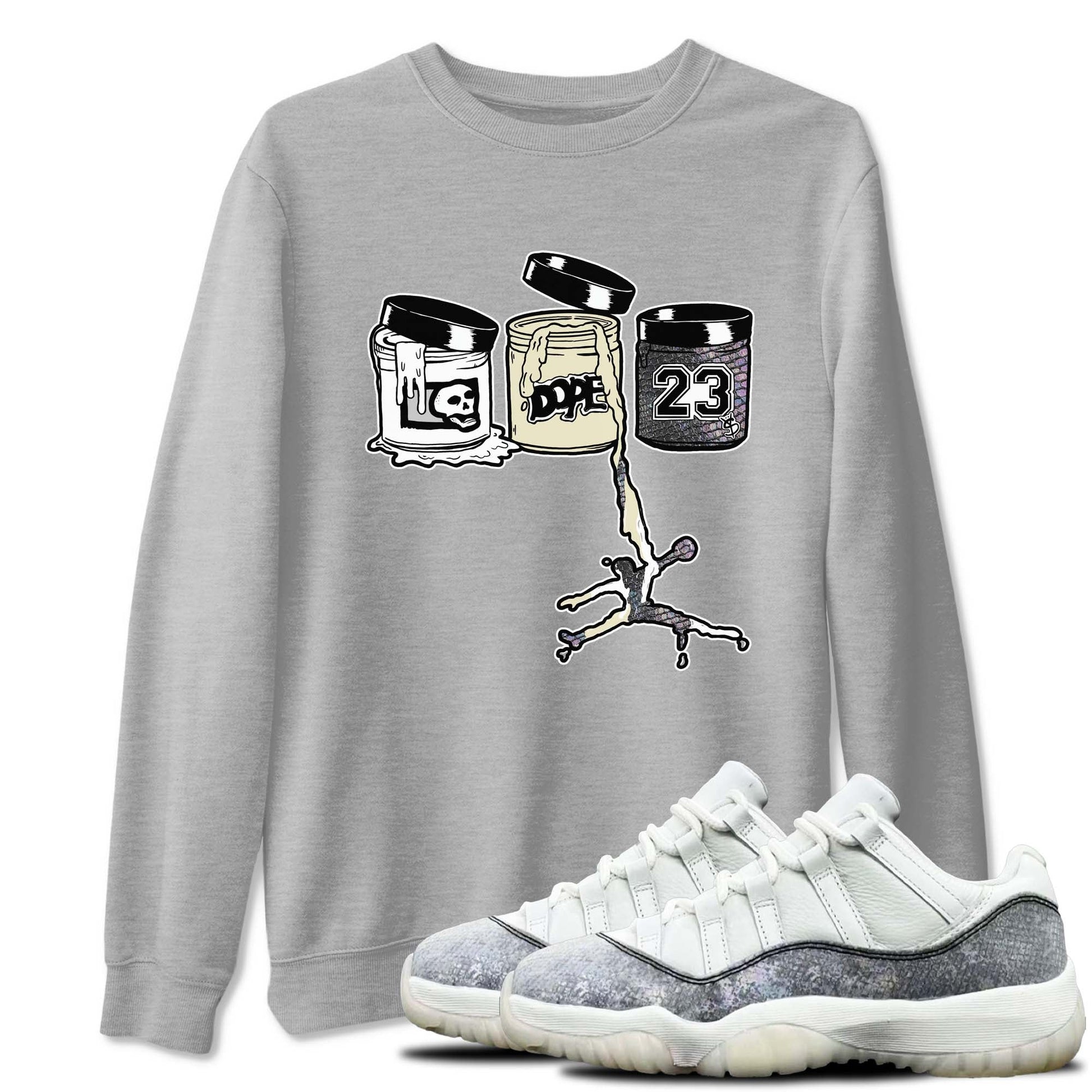 11s Year Of The Snake shirts to match jordans  Jordan Paint shirts to match jordans Air Jordan 11 Retro Low Year Of The Snake match shoes to clothes SNRT Sneaker Tees unisex cotton Heather Grey 1 shirts