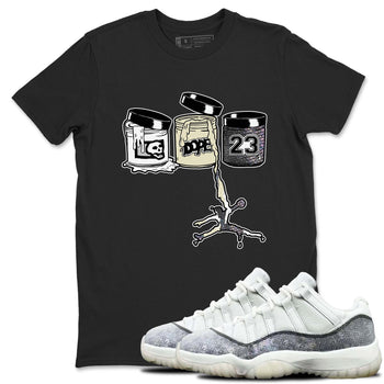 11s Year Of The Snake shirts to match jordans  Jordan Paint shirts to match jordans Air Jordan 11 Retro Low Year Of The Snake match shoes to clothes SNRT Sneaker Tees unisex cotton Black 1 shirts