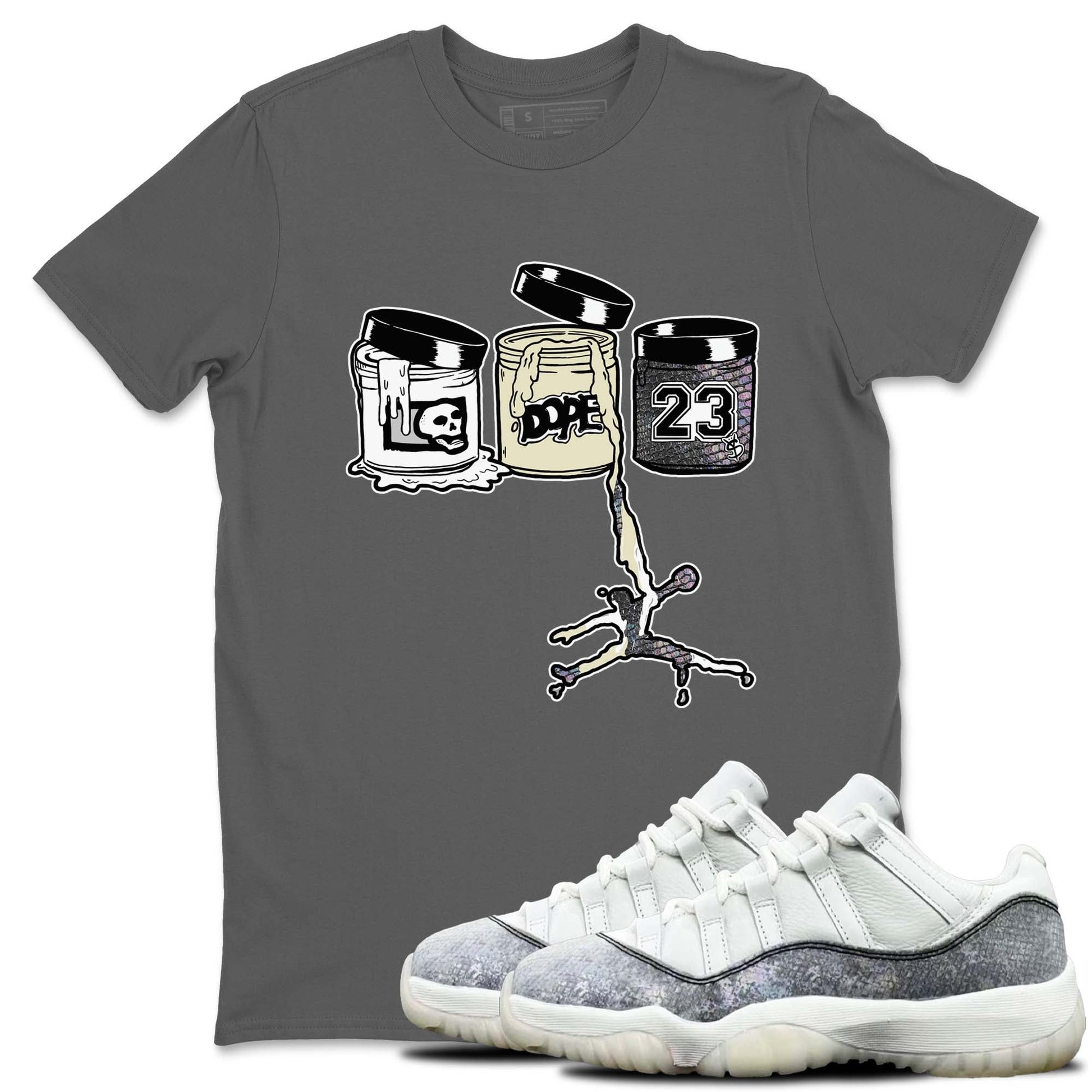 11s Year Of The Snake shirts to match jordans  Jordan Paint shirts to match jordans Air Jordan 11 Retro Low Year Of The Snake match shoes to clothes SNRT Sneaker Tees unisex cotton Cool Grey 1 shirts