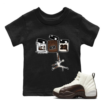 AJ12 Baroque Brown shirts to match jordans Jordan Paint best t shirts to wear with jordans SoleFly x Jordan 12 Baroque Brown match shoes to clothes SNRT Sneaker Tees Youth Baby Black 1 tee