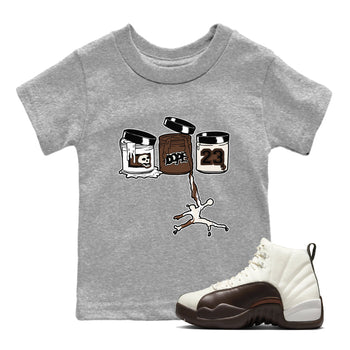 AJ12 Baroque Brown shirts to match jordans Jordan Paint best t shirts to wear with jordans SoleFly x Jordan 12 Baroque Brown match shoes to clothes SNRT Sneaker Tees Youth Baby Heather Grey 1 tee