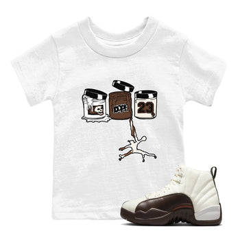 AJ12 Baroque Brown shirts to match jordans Jordan Paint best t shirts to wear with jordans SoleFly x Jordan 12 Baroque Brown match shoes to clothes SNRT Sneaker Tees Youth Baby White 1 tee