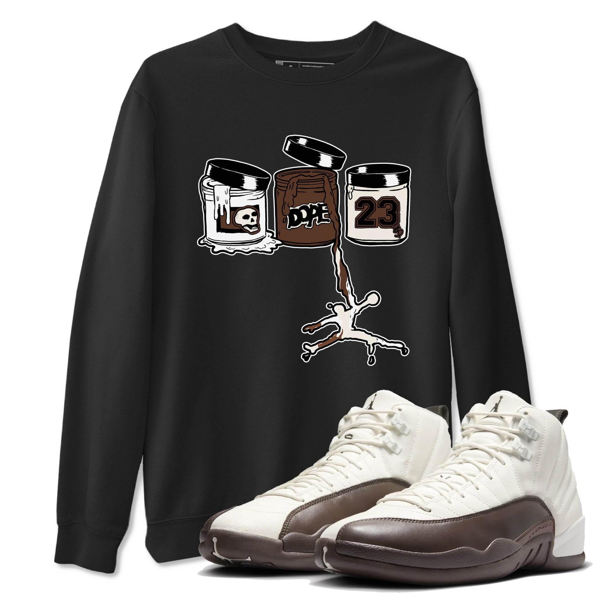 AJ12 Baroque Brown shirts to match jordans Jordan Paint best t shirts to wear with jordans SoleFly x Jordan 12 Baroque Brown match shoes to clothes SNRT Sneaker Tees unisex cotton Black 1 shirts