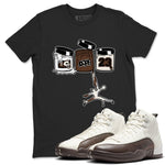 AJ12 Baroque Brown shirts to match jordans Jordan Paint best t shirts to wear with jordans SoleFly x Jordan 12 Baroque Brown match shoes to clothes SNRT Sneaker Tees unisex cotton Black 1 shirts