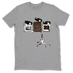 AJ12 Baroque Brown shirts to match jordans Jordan Paint best t shirts to wear with jordans SoleFly x Jordan 12 Baroque Brown match shoes to clothes SNRT Sneaker Tees unisex cotton Heather Grey 2 shirts