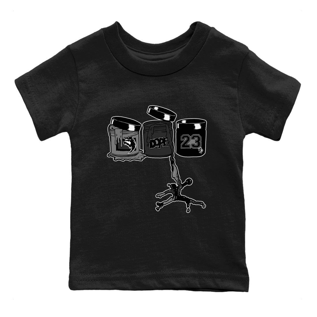 12s Black Wolf Grey shirts to match jordans Jordan Paint sneaker match tees Air Jordan 12 Barons match shoes to clothes SNRT Sneaker Tees Youth Baby Black 2 tee