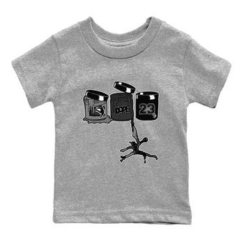 12s Black Wolf Grey shirts to match jordans Jordan Paint sneaker match tees Air Jordan 12 Barons match shoes to clothes SNRT Sneaker Tees Youth Baby Heather Grey 2 tee