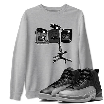 12s Black Wolf Grey shirts to match jordans Jordan Paint sneaker match tees Air Jordan 12 Barons match shoes to clothes SNRT Sneaker Tees unisex cotton Heather Grey 1 shirts