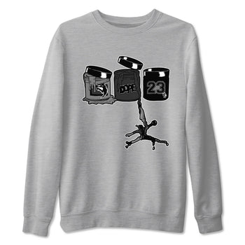 12s Black Wolf Grey shirts to match jordans Jordan Paint sneaker match tees Air Jordan 12 Barons match shoes to clothes SNRT Sneaker Tees unisex cotton Heather Grey 2 shirts