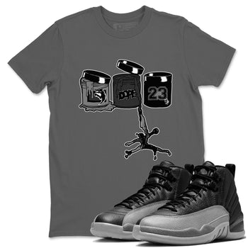12s Black Wolf Grey shirts to match jordans Jordan Paint sneaker match tees Air Jordan 12 Barons match shoes to clothes SNRT Sneaker Tees unisex cotton Cool Grey 1 shirts