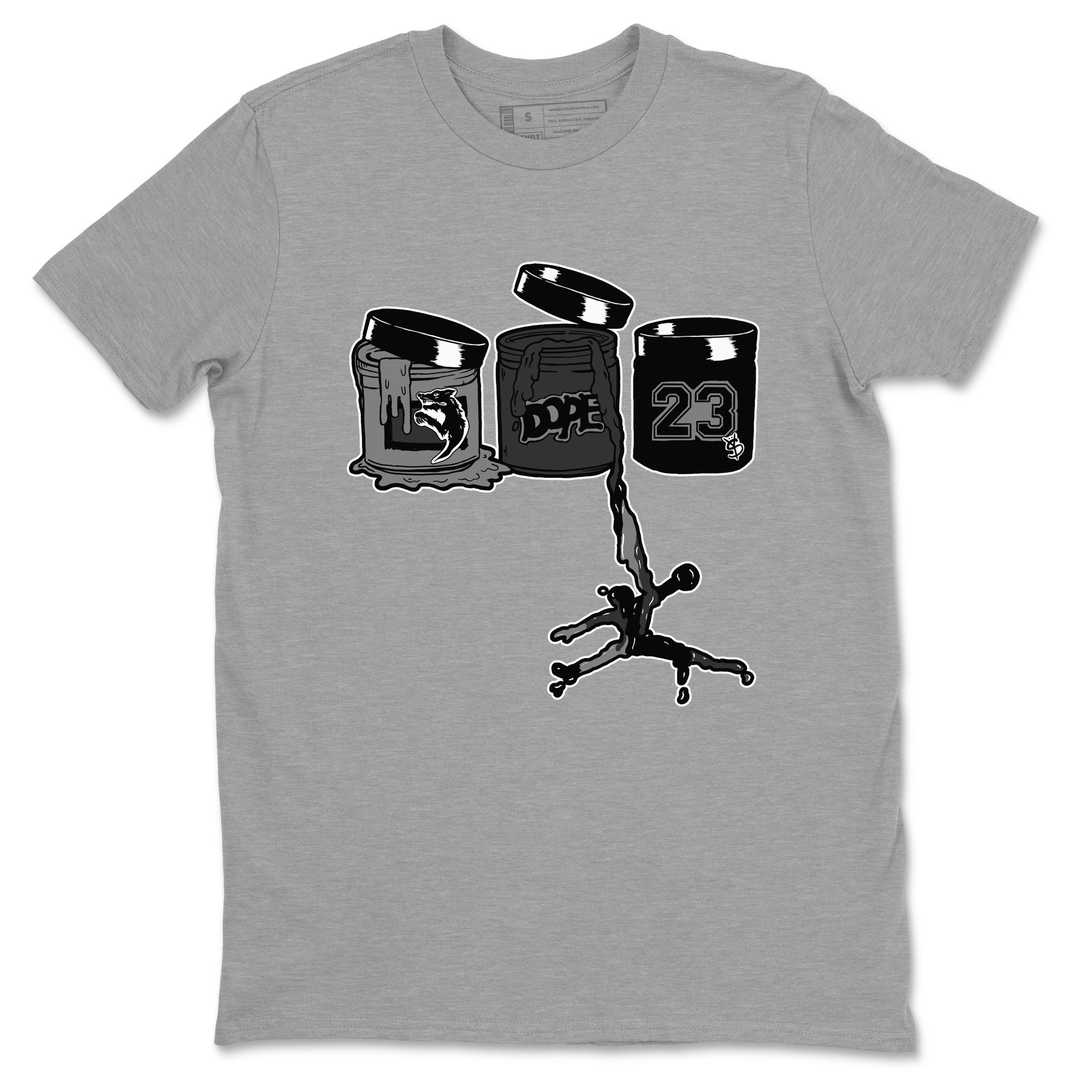 12s Black Wolf Grey shirts to match jordans Jordan Paint sneaker match tees Air Jordan 12 Barons match shoes to clothes SNRT Sneaker Tees unisex cotton Heather Grey 2 shirts