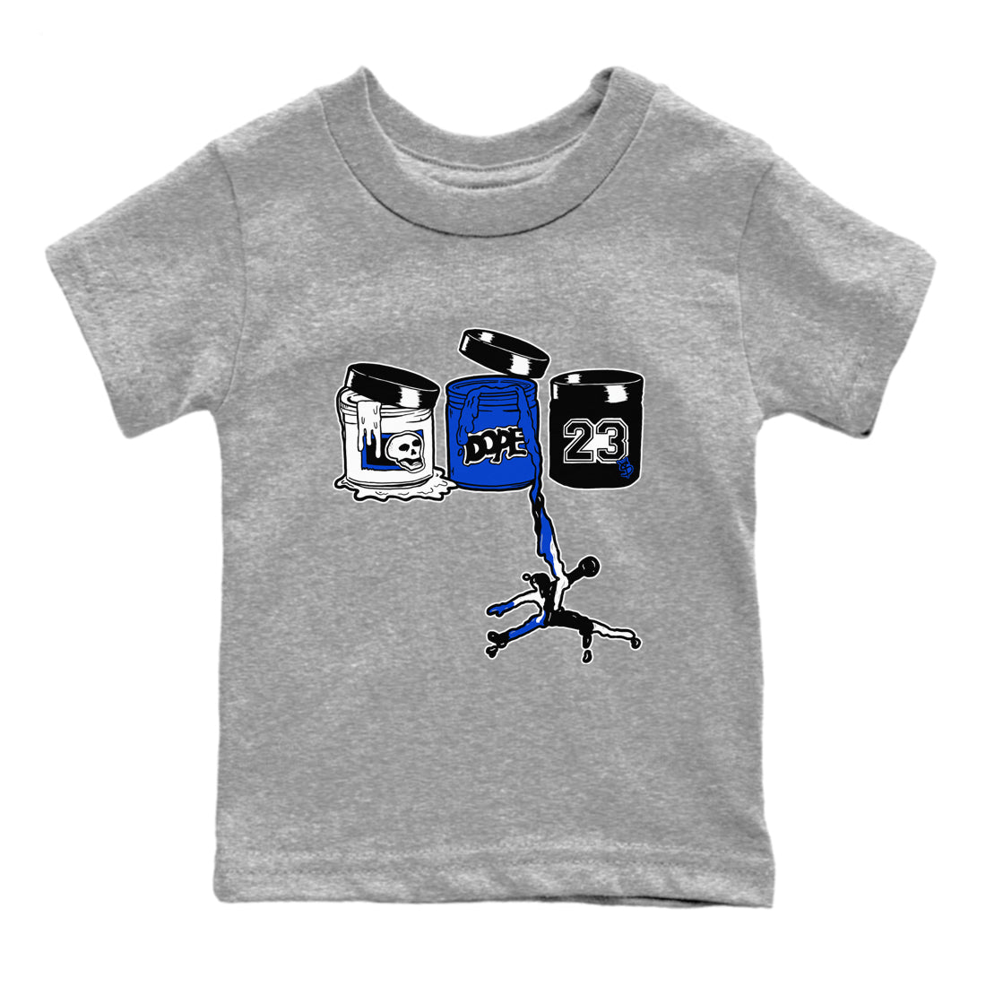 12s Blueberry shirts to match jordans Jordan Paint best t shirts to wear with jordans AJ12 White & Game Royal match shoes to clothes SNRT Sneaker Tees Youth Baby Heather Grey 2 tee