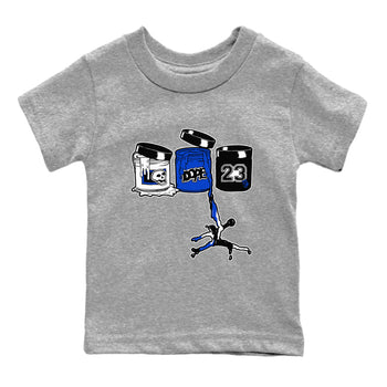 12s Blueberry shirts to match jordans Jordan Paint best t shirts to wear with jordans AJ12 White & Game Royal match shoes to clothes SNRT Sneaker Tees Youth Baby Heather Grey 2 tee