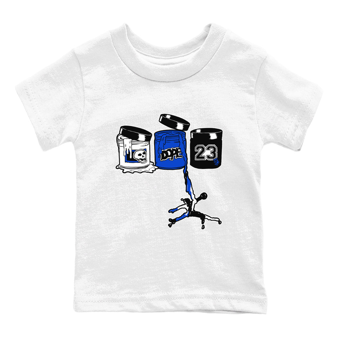 12s Blueberry shirts to match jordans Jordan Paint best t shirts to wear with jordans AJ12 White & Game Royal match shoes to clothes SNRT Sneaker Tees Youth Baby White 2 tee