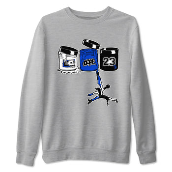 12s Blueberry shirts to match jordans Jordan Paint best t shirts to wear with jordans AJ12 White & Game Royal match shoes to clothes SNRT Sneaker Tees unisex cotton Heather Grey 2 shirts