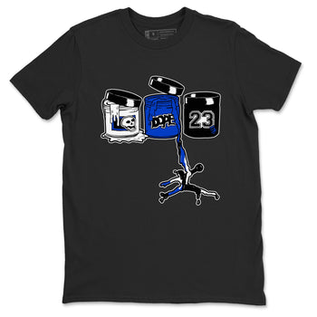 12s Blueberry shirts to match jordans Jordan Paint best t shirts to wear with jordans AJ12 White & Game Royal match shoes to clothes SNRT Sneaker Tees unisex cotton Black 2 shirts