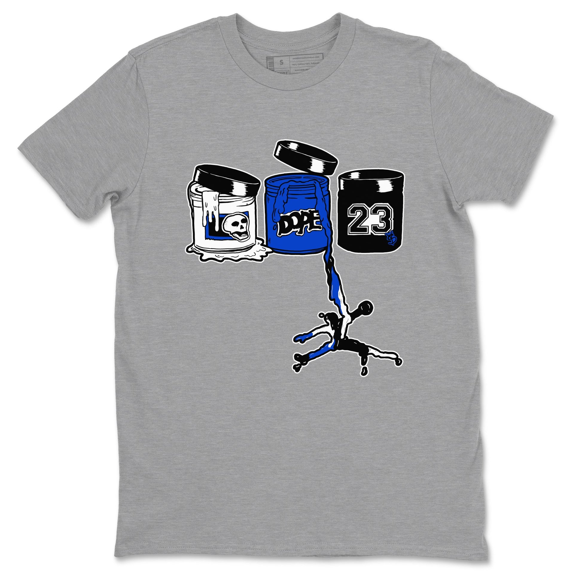 12s Blueberry shirts to match jordans Jordan Paint best t shirts to wear with jordans AJ12 White & Game Royal match shoes to clothes SNRT Sneaker Tees unisex cotton Heather Grey 2 shirts