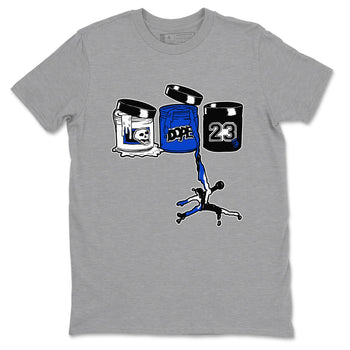 12s Blueberry shirts to match jordans Jordan Paint best t shirts to wear with jordans AJ12 White & Game Royal match shoes to clothes SNRT Sneaker Tees unisex cotton Heather Grey 2 shirts