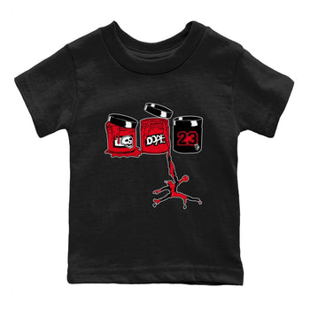 12s Flu Game shirts to match jordans Jordan Paint sneaker match tees Air Jordan 12 Retro Flu Game match shoes to clothes SNRT Sneaker Tees Youth Baby Black 2 tee
