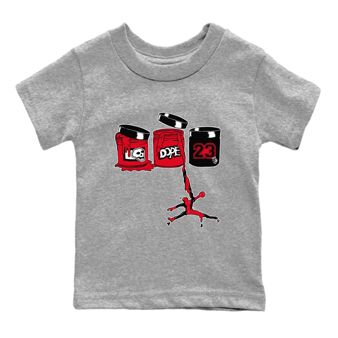 12s Flu Game shirts to match jordans Jordan Paint sneaker match tees Air Jordan 12 Retro Flu Game match shoes to clothes SNRT Sneaker Tees Youth Baby Heather Grey 2 tee