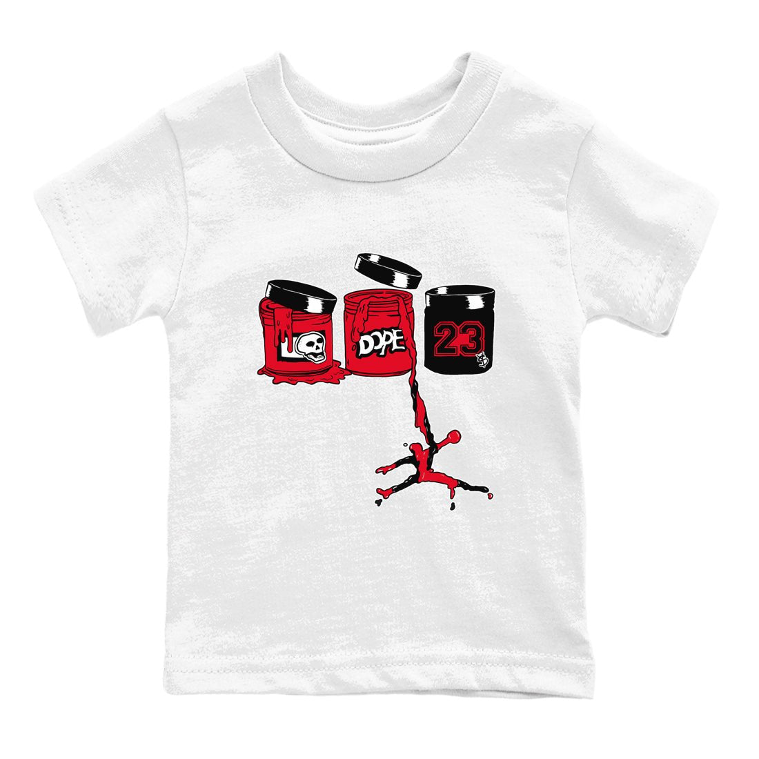 12s Flu Game shirts to match jordans Jordan Paint sneaker match tees Air Jordan 12 Retro Flu Game match shoes to clothes SNRT Sneaker Tees Youth Baby White 2 tee