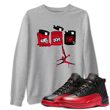 12s Flu Game shirts to match jordans Jordan Paint sneaker match tees Air Jordan 12 Retro Flu Game match shoes to clothes SNRT Sneaker Tees unisex cotton Heather Grey 1 shirts