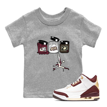 3s A Ma Maniere x Burgundy Crush Shirts To Match Jordans Jordan Paint sneaker match tees Air Jordan 3 A Ma Maniere x Burgundy Crush Tee SNRT Sneaker Release Tees Youth Baby Heather Grey 1 crew neck shirts