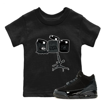 3s Black Cat shirts to match jordans Jordan Paint sneaker match tees Air Jordan 3 Retro Black Cat match shoes to clothes SNRT Sneaker Tees Youth Baby Black 1 tee