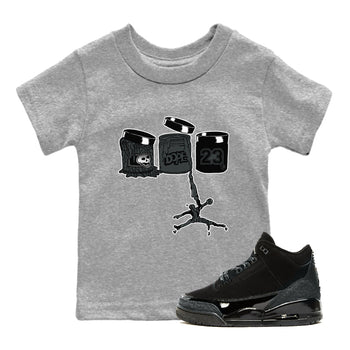 3s Black Cat shirts to match jordans Jordan Paint sneaker match tees Air Jordan 3 Retro Black Cat match shoes to clothes SNRT Sneaker Tees Youth Baby Heather Grey 1 tee