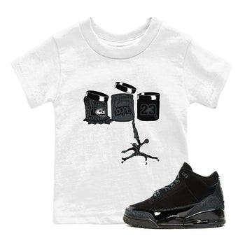 3s Black Cat shirts to match jordans Jordan Paint sneaker match tees Air Jordan 3 Retro Black Cat match shoes to clothes SNRT Sneaker Tees Youth Baby White 1 tee